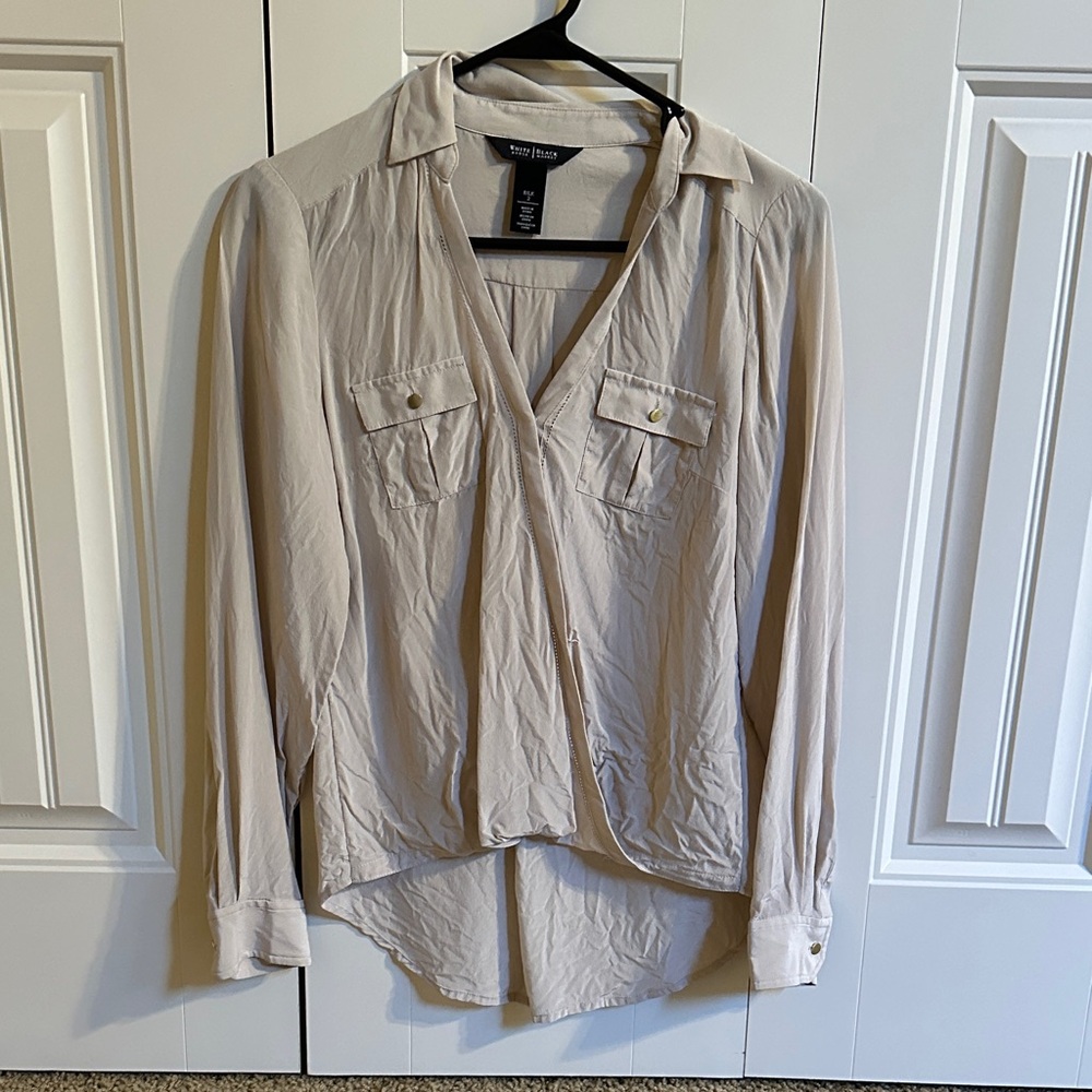 White House Black Market Beige Blouse